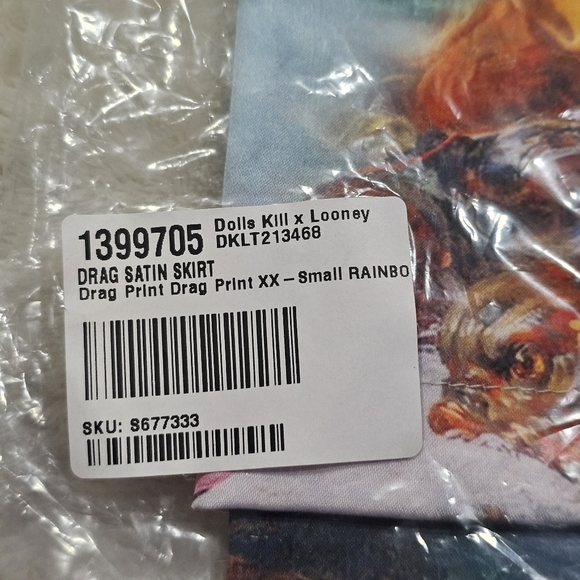 Looney Tunes “Be A Queen” Satin Mini Skirt–Drag Graphic, High Waist, Hidden Zip - Picture 13 of 13